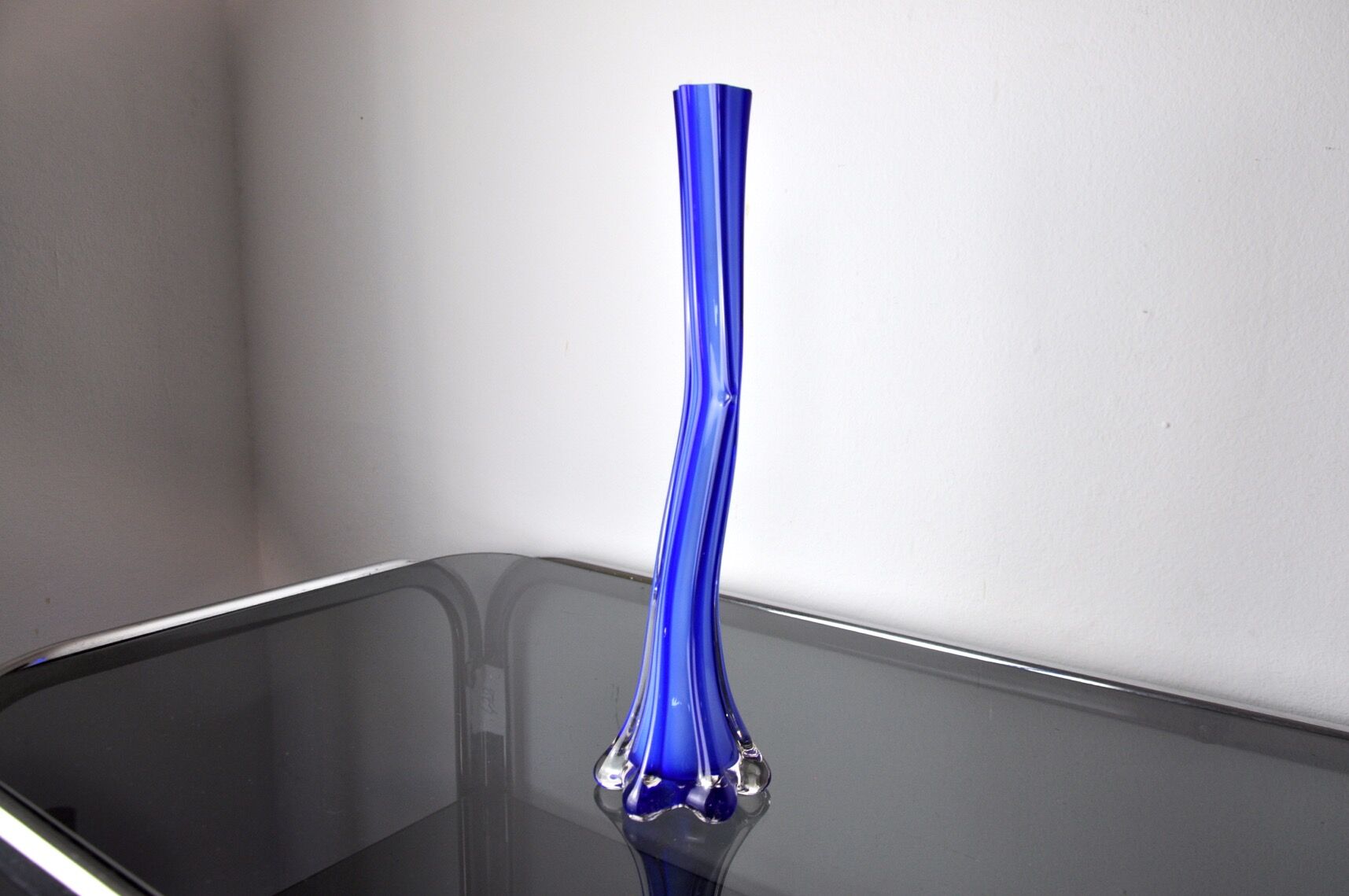 Blue soliflore in murano glass, italy, 1960
