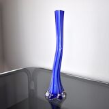 Soliflore bleu en verre de Murano, Italie, 1960