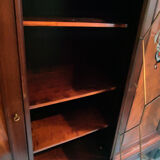 Solid cherry and lacquered mahogany veneer bookcase from the late 1950s
