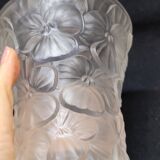 Josef Inwald Barolac Glassware Floral Vase Molded Pressed Frosted Art Glass