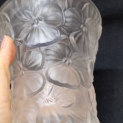 Josef Inwald Barolac Glassware Floral Vase Molded Pressed Frosted Art Glass