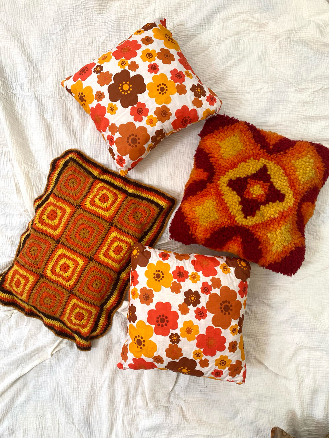 Coussin 70 au crochet Granny Square