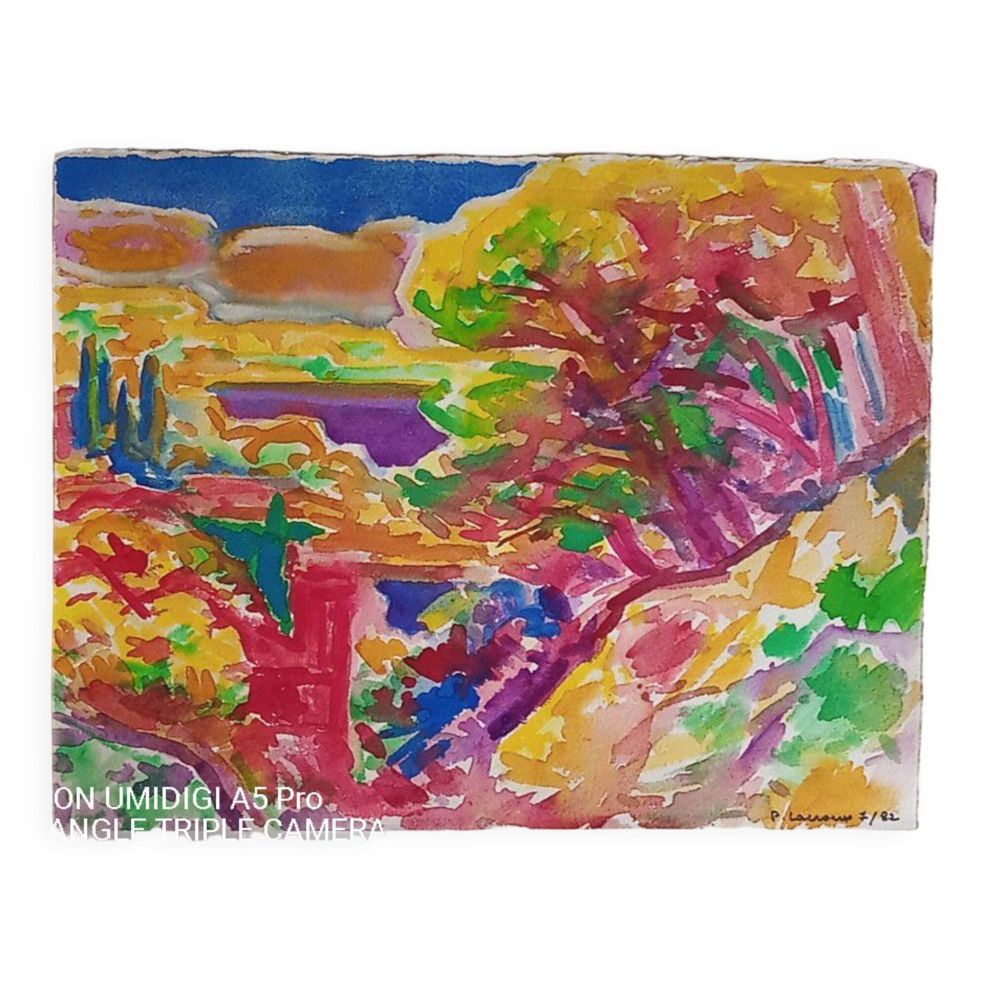 Pierre Lacroux (1909-1993) Gouache - 28,5 x 38cm - 1982