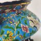 Antique jardinière ceramic enamel Longwy with bronze mount elephant head