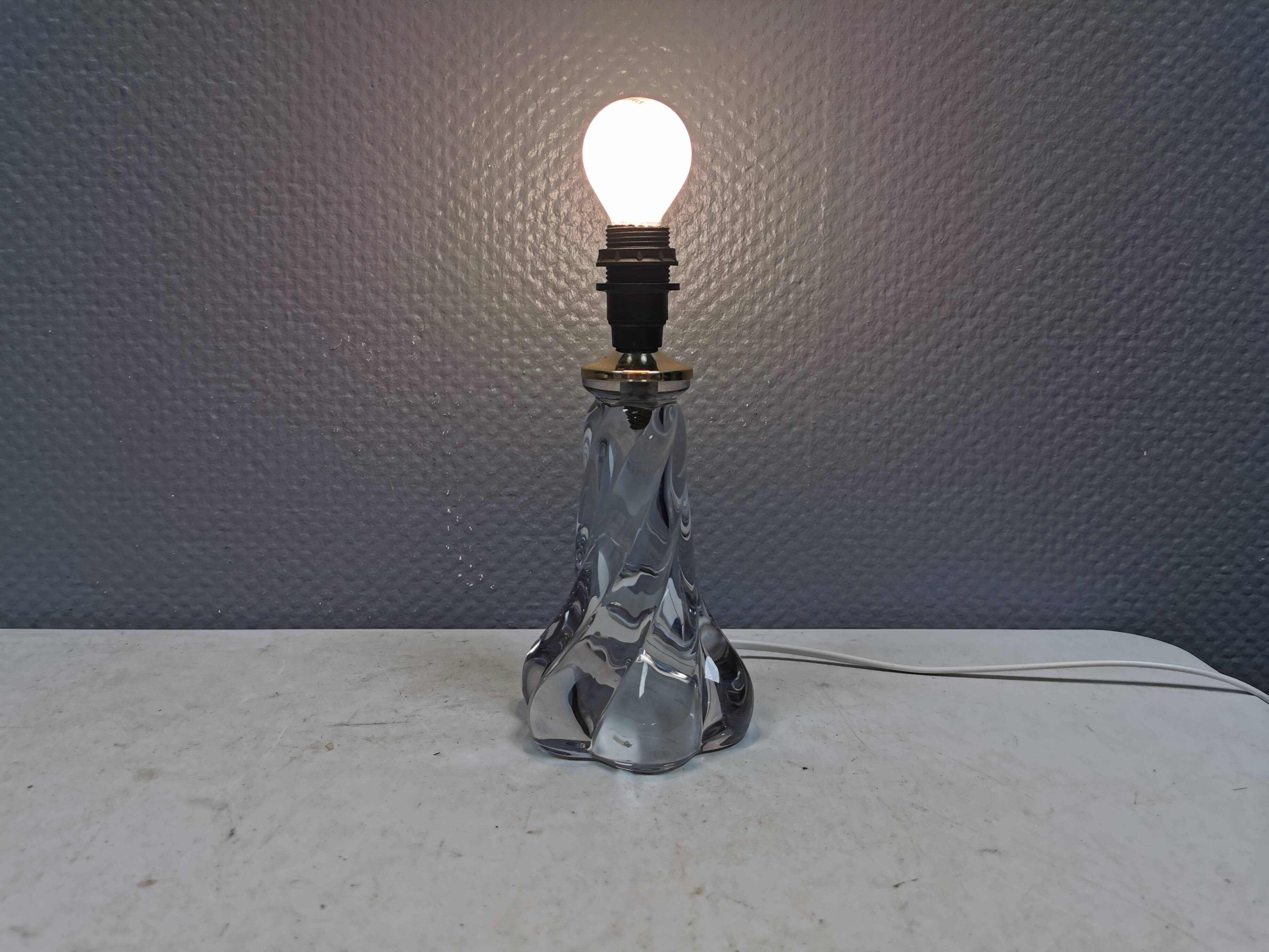 Crystal table lamp from Vannes-le-Châtel, France, 1960s.