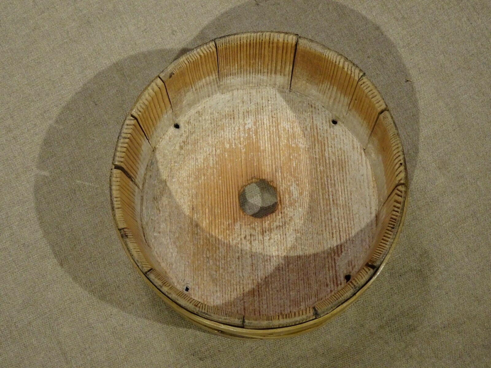 Old wooden cheese mold munster Vosges Alsace