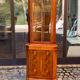 English Victorian corner display cabinet in solid wood and marquetry