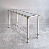Iconic white console with designer spacer, signed Pierre Vandel Paris