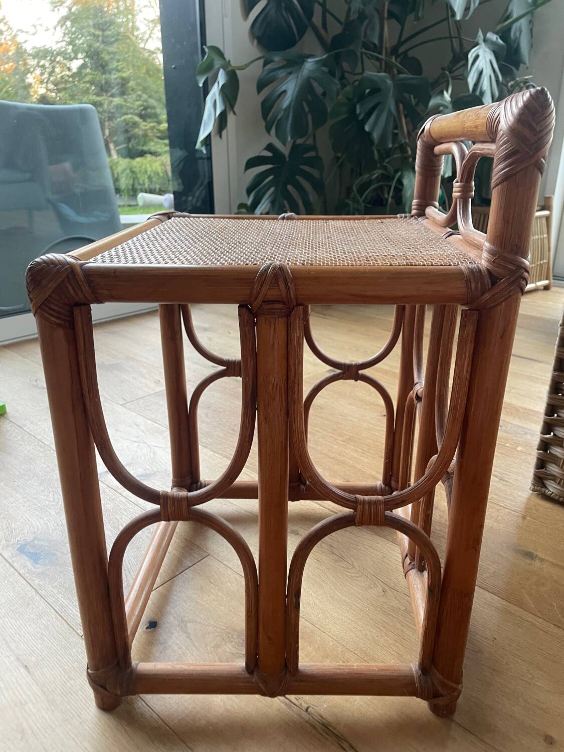 Vintage rattan side table