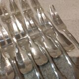 12 fourchettes à escargots métal argenté orfèvre Francia uni-plat