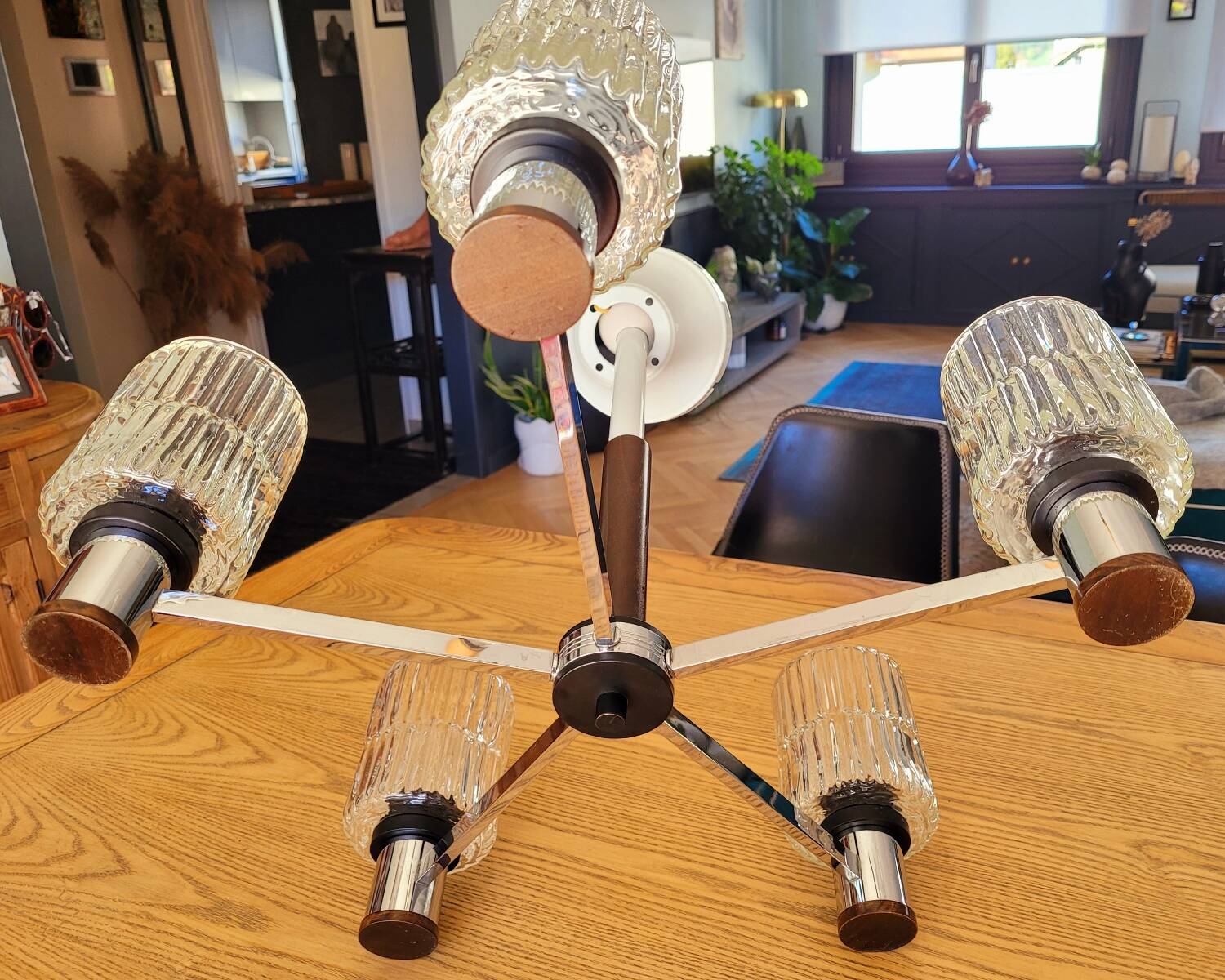 Mid century chandelier 6 lights