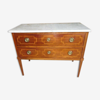 2-drawer jumping dresser with 19th century marble tray