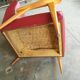 Vintage armchair base compass skaï red