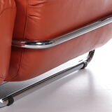 Bold Italian Lounge chair set made of leather, 1970