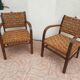 Paire de fauteuils bridge bois et corde