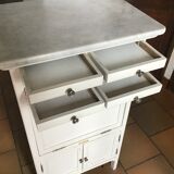 Vintage dentist furniture in wood and marble