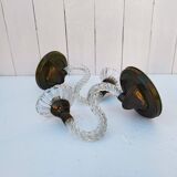 Pair of Murano twisted glass wall lights