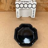 Old luminarc octime opaline noire ashtray made in france vintage