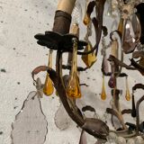 Louis XV style cage chandelier with pendants and drop of water XX century