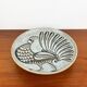 Vintage wall plate in West German pottery with rooster design, 1970s.