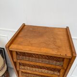 Vintage rattan chest of drawers