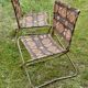 Paire de chaises pliantes Chantazur vintage 1960 - Chaises de jardin toile