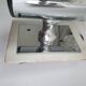 Pair of vintage chrome wall lights with square globes, Italian Targetti 1970.