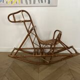 Rattan rocking horse