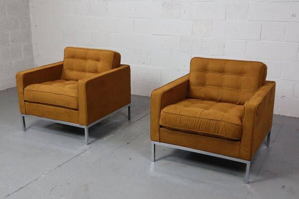Paire de fauteuils lounge Florence Knoll pour Knoll International