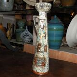 Italian Ceramic Brescian Arco Gardasse Candlestick 1970