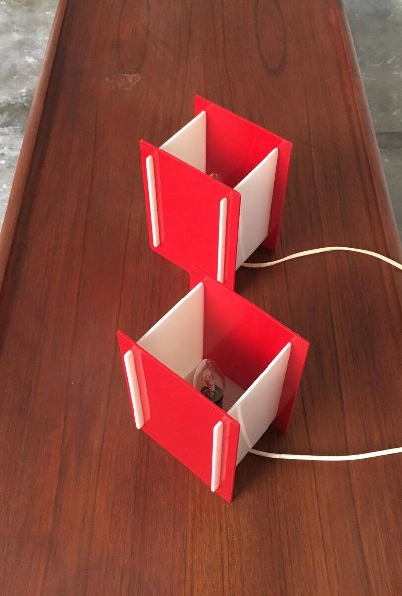 Mid-century acrylic table lamps, set of 2