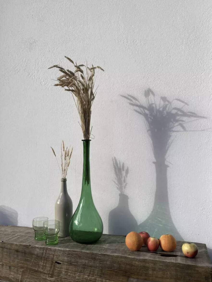 Large Italian green glass vase