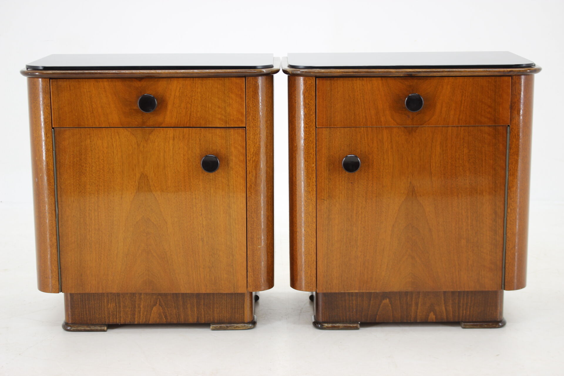 1950s pair of bedside tables, czechoslovakia