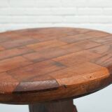 Wabi-sabi Brutalist Wooden Side Table
