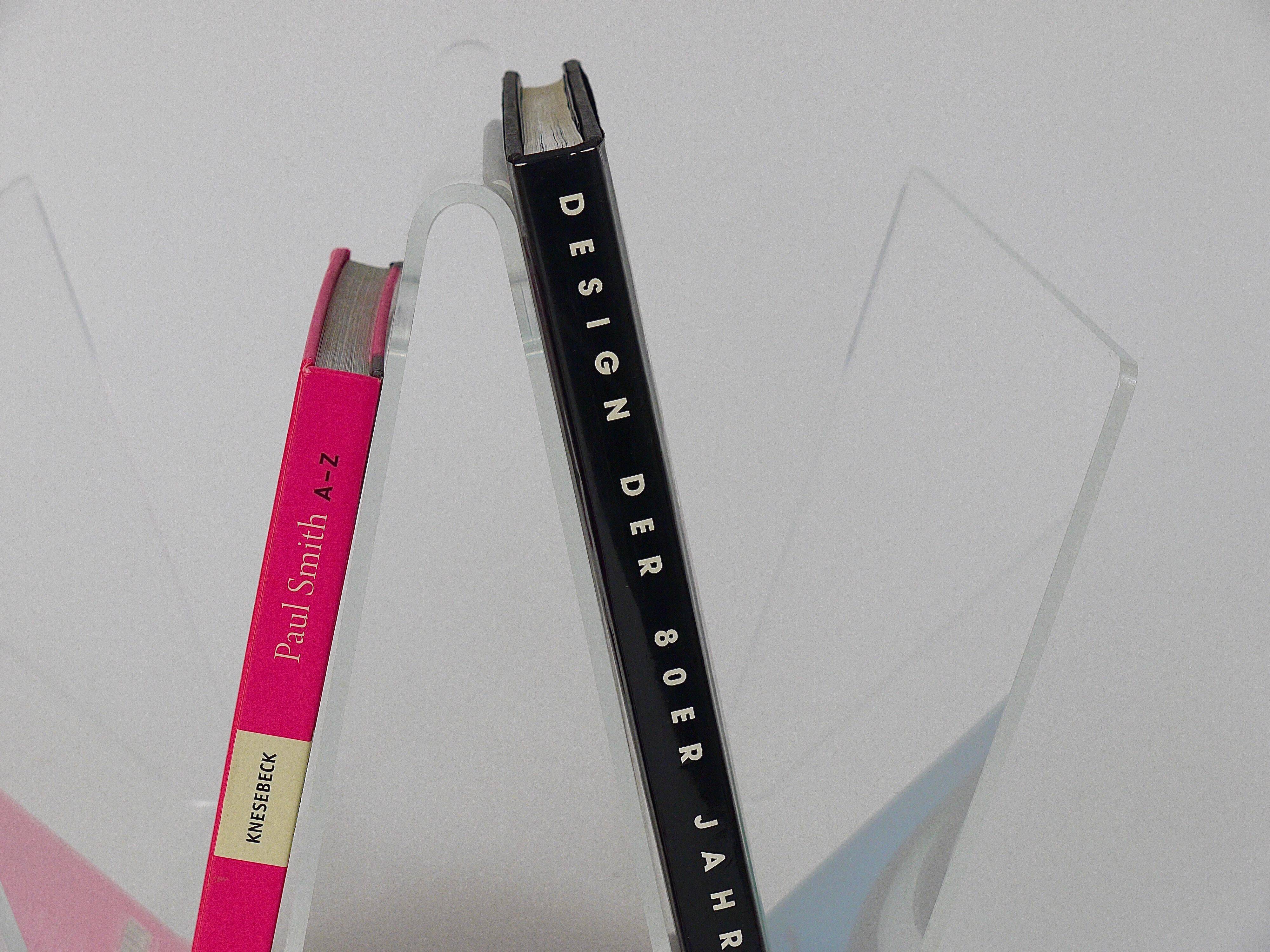 Postmodern Lucite ZigZag magazine rack, Italy, 1980s