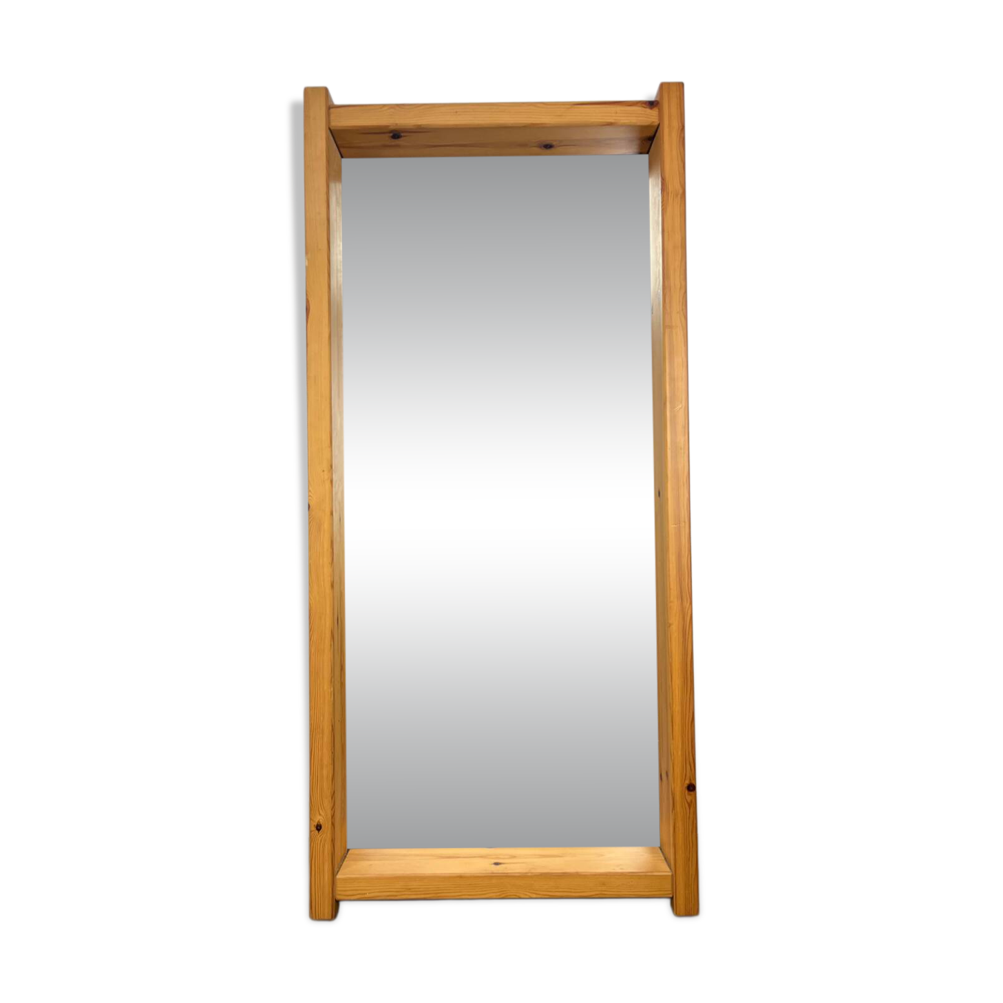 Brutalist XL mirror, solid pine, chalet style.