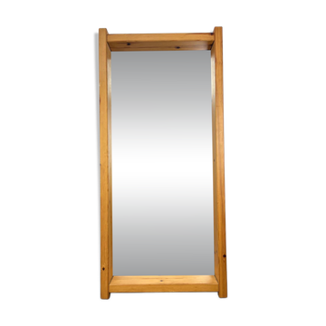 Brutalist XL mirror, solid pine, chalet style.
