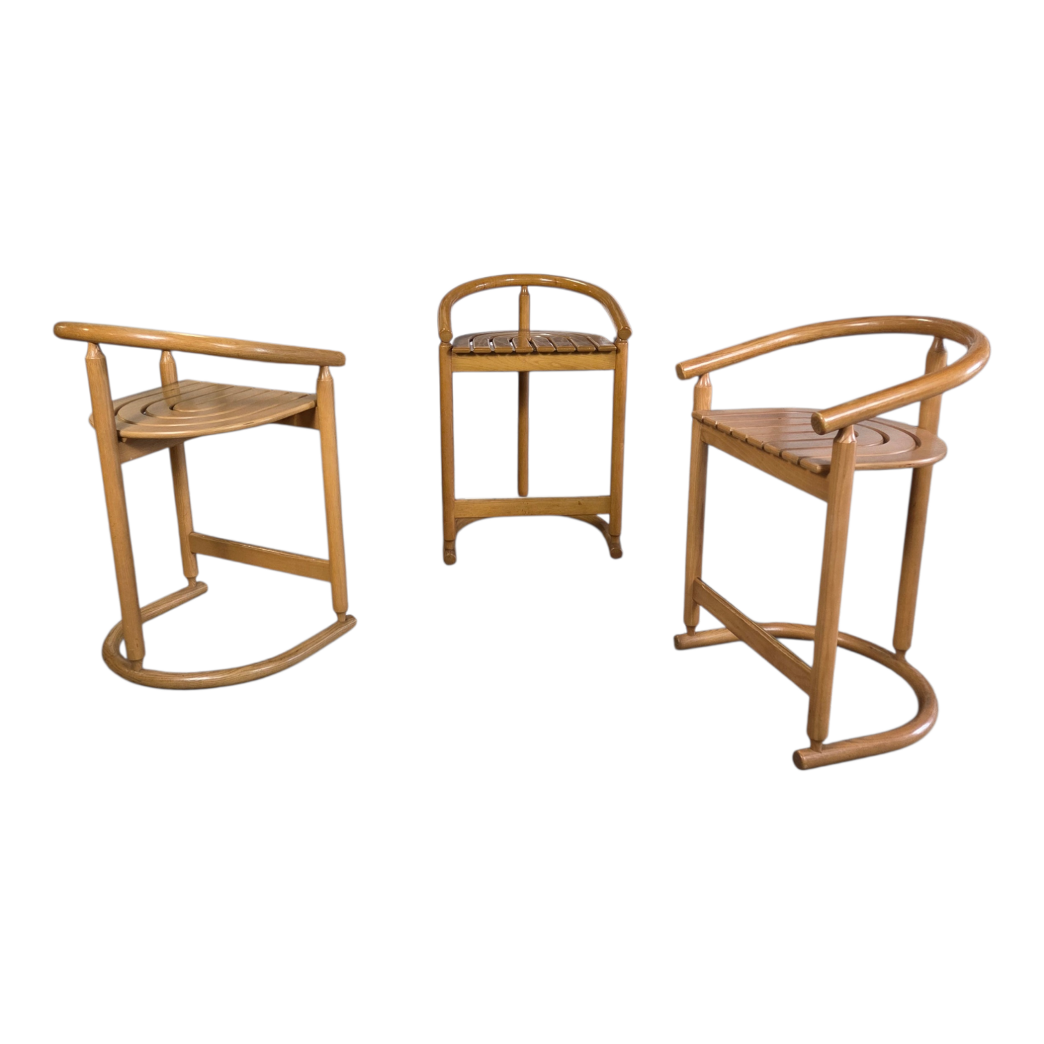 Set of 3 Almillmö bar stools, vintage 1980s German design