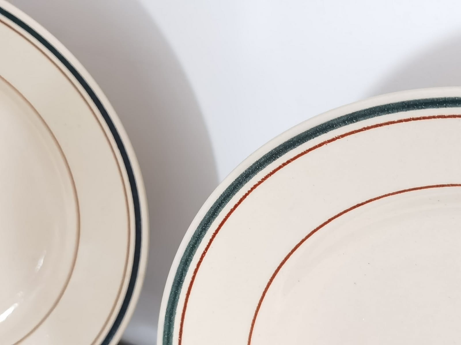 Set of semi-hollow ceramic plates from St Amand