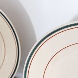 Set of semi-hollow ceramic plates from St Amand