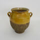 Varnished yellow confit pot, south-west of France. Conservation jar. Pyrenees XIXth