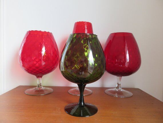 Vase italien en verre soufflé années 70