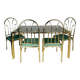 French vintage dining set in imitation bamboo brass with 4 chairs and table, 1970s, set of 5.