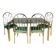French vintage dining set in imitation bamboo brass with 4 chairs and table, 1970s, set of 5.
