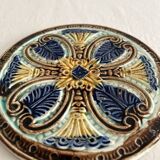 Art Nouveau earthenware bottle coaster/trivet, late 19th/early 20th century