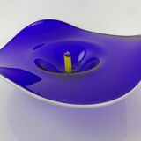 Large blue glass bowl, Czechoslovakia, 1960s