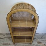 Étagère en osier vintage
