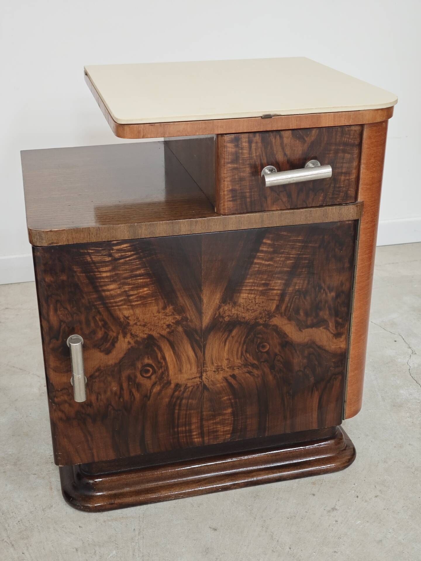 Pair of bedside tables by Jindrich Halabala for Up Zavody art deco 1950