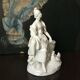 Vase Subject White Porcelain Young Woman at the Chicken