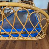 Vintage basket bed in rattan 1960